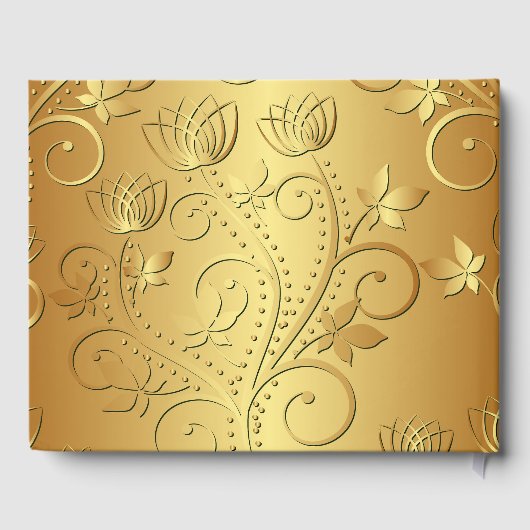 Golden Floral Hearts 50e bruiloft Jubileum Gastenboek (Achterkant)