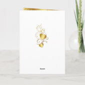 Golden Floral Hearts 50e bruiloft Jubileum Kaart (Achterkant)