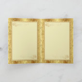 Golden Floral Hearts 50e bruiloft Jubileum Kaart (Binnen)