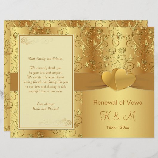 Golden Floral Hearts Vernieuwing van het Vows prog (Voorkant / Achterkant)