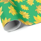 Golden Floral Herfst Pattern Autumn Seamless Cadeaupapier (Rol Hoek)