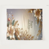 Golden Floral Holiday Backdrop Wandkleed (Voorkant (horizontaal))