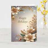 Golden Floral Holiday Card Kaart (Gele Bloem)