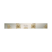 Golden Floral Invitation Belly Band Uitnodigingen Wikkel (Vlak)