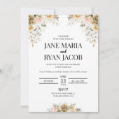 Golden floral Invitation card Sjabloon Kaart (Voorkant)