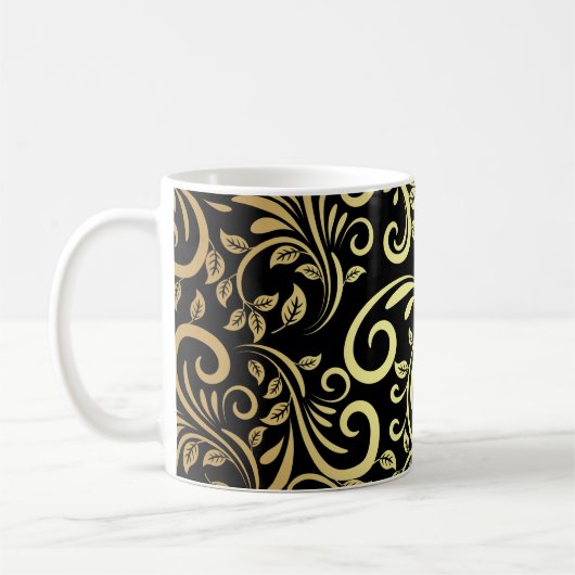 golden floral  koffiemok (Links)