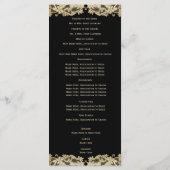 Golden Floral Lace Wedding Programma Programmakaart (Achterkant)