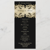 Golden Floral Lace Wedding Programma Programmakaart (Voorkant)