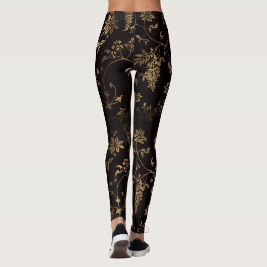 Golden floral leggings (Achterkant)