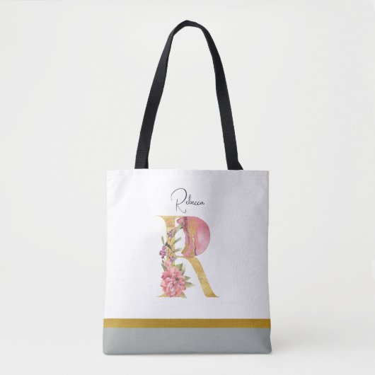 Golden Floral Letter R Tas (Voorkant)