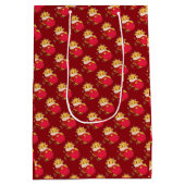 Golden Floral Luxury: Jaar van het Drakenkonijn Medium Cadeauzakje (Achterkant)