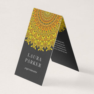 Golden Floral Mandala Visitekaartje