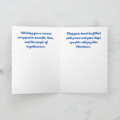 Golden Floral Merry Christmas Bouquet Feestdagen Kaart (Binnen)