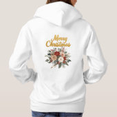 Golden Floral Merry Christmas Bouquet Hoodie (Achterkant)