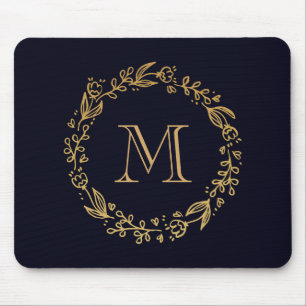 Golden Floral Monogram Muismat