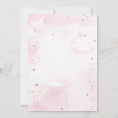 Golden Floral Moon Baby shower Invitation Kaart (Achterkant)