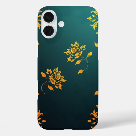 Golden Floral Motif iPhone Case (Achterkant)
