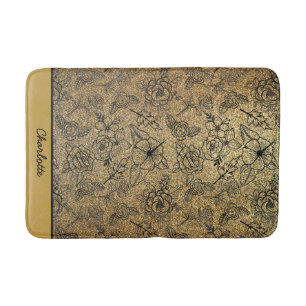 Golden floral naadloos patroon, gepersonaliseerde  badmat