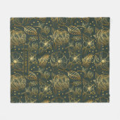 Golden floral naadloos patroon, gepersonaliseerde  fleece deken (Voorkant (Horizontaal))