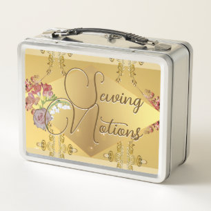 Golden Floral Naaien Noties Metalen Lunchbox