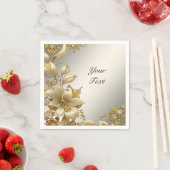 Golden Floral Napkins Servet (Insitu)