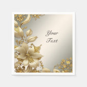 Golden Floral Napkins Servet (Voorkant)
