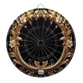 Golden Floral Ornate Dartboard Dartbord