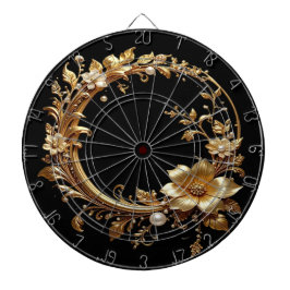 Golden Floral Ornate Dartboard Dartbord
