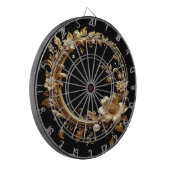 Golden Floral Ornate Dartboard Dartbord (Voorkant Links)