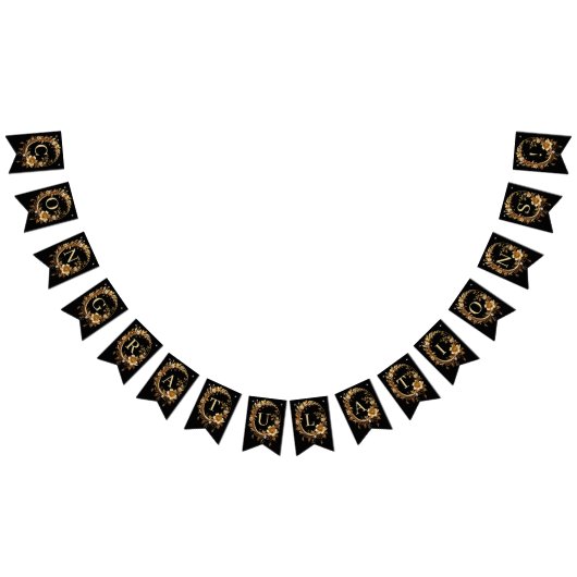 Golden Floral Ornate Frame Bunting Flag Vlaggetjes (Alle)