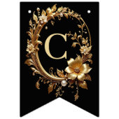 Golden Floral Ornate Frame Bunting Flag Vlaggetjes (Eerste vlag)