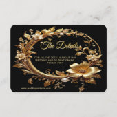 Golden Floral Ornate Frame Detail Informatiekaartje (Voorkant)