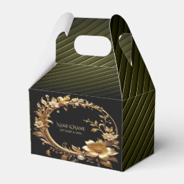 Golden Floral Ornate Frame Favor Box Bedankdoosjes