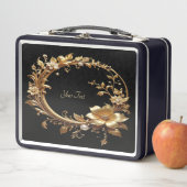 Golden Floral Ornate Frame Lunch box (In situ)