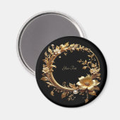 Golden Floral Ornate Frame Magnet (Voorkant / Achterkant)