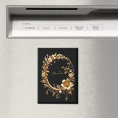 Golden Floral Ornate Frame Magnet (Insitu (Vaatwasser))