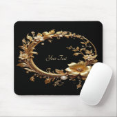 Golden Floral Ornate Frame Mousepad Muismat (Met muis)