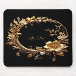 Golden Floral Ornate Frame Mousepad Muismat