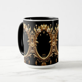 Golden Floral Ornate Frame Mug Mok
