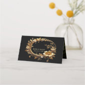 Golden Floral Ornate Frame Place Card Plaatskaartje (Achterkant)