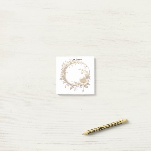 Golden Floral Ornate Frame Post it Notes (Op bureau)