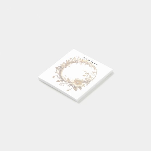 Golden Floral Ornate Frame Post it Notes (Schuin)