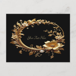 Golden Floral Ornate Frame Postcard Briefkaart