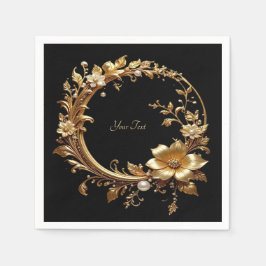 Golden Floral Ornate Frame Servet