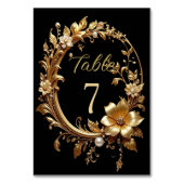Golden Floral Ornate Frame Table Number Kaart (Achterkant)