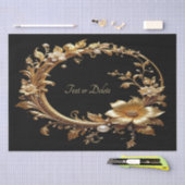 Golden Floral Ornate Frame Tissue Paper Tissuepapier (Craft)