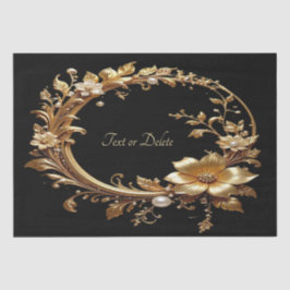 Golden Floral Ornate Frame Tissue Paper Tissuepapier