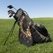 Golden Floral Ornate Golf Towel Golfhanddoek (Groen)