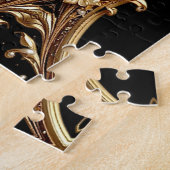 Golden Floral Ornate Jigsaw Puzzle Legpuzzel (Zijkant)