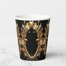 Golden Floral Ornate Paper Cups Papieren Bekers